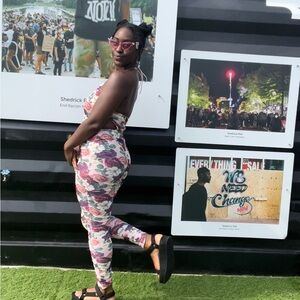 Falling Roses Mesh Jumpsuit from Lilly’s Kloset